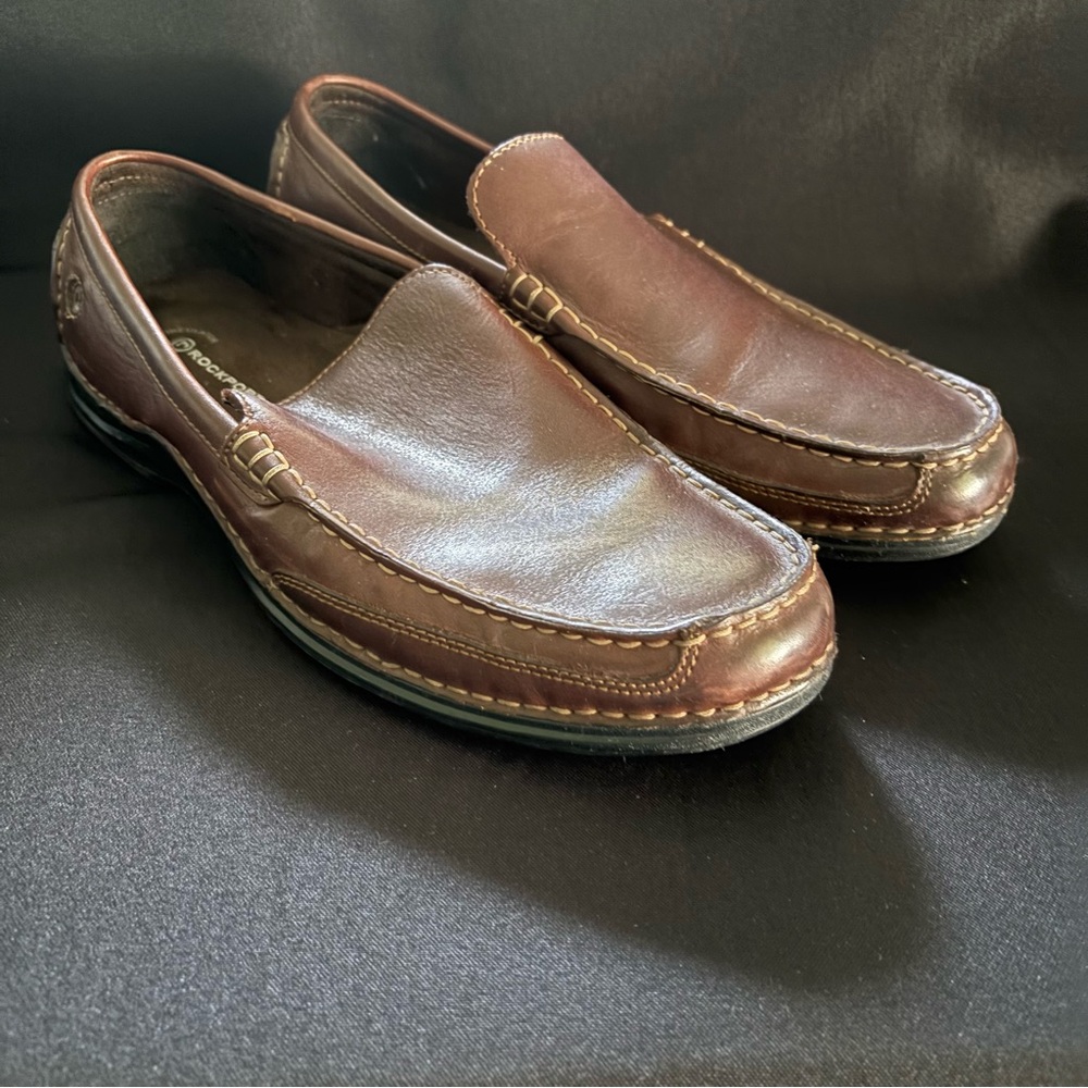 Men's Rockport Brown Leather Loafers 10.5